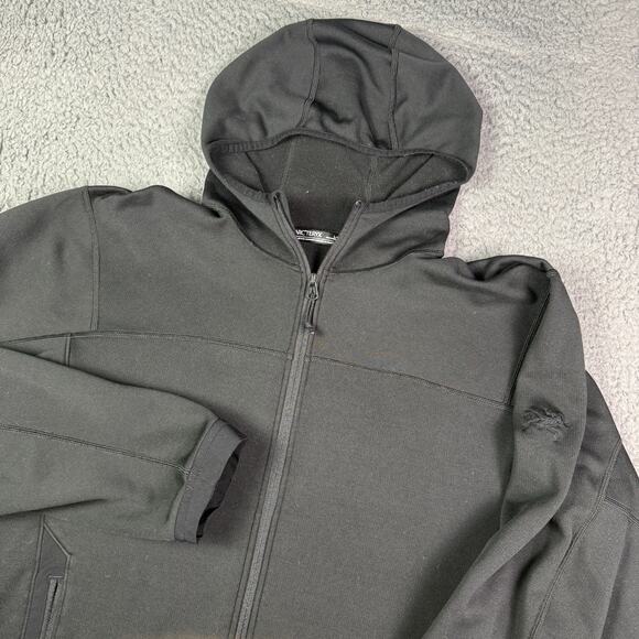 Arc'teryx LEAF Naga Hoody Full Zip Gen 2 Mens Large Black Stretch Fleece - Picture 1 of 11